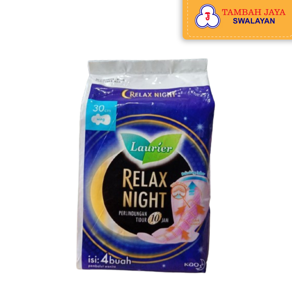 Pembalut Laurier Relax Night Wing 30cm 4 pads