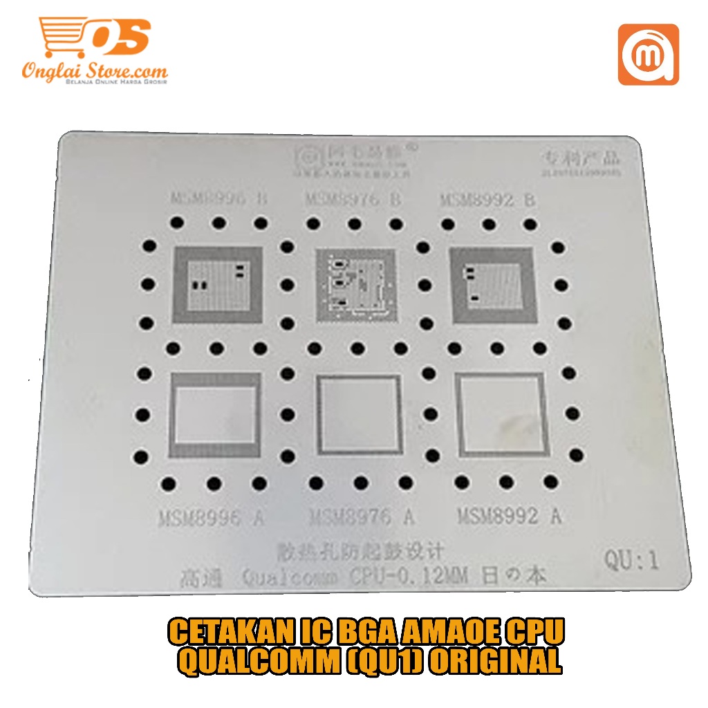 CETAKAN IC AMAOE QU:1 QUALCOMM CPU-0.12MM BAHAN JEPANG ORIGINAL