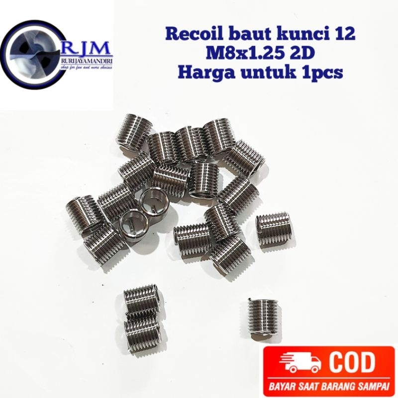 recoil baut kunci 12 m8x1.25 2D recoil helicoil verbos baut 12 bukan baut 10