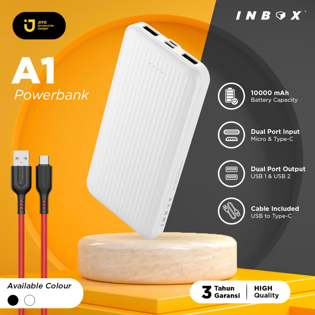 Inbox A1 Powerbank 10000mAh Dual Output USB Port Dual Input