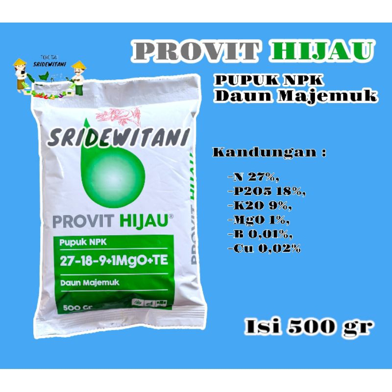 Pupuk NPK MEROKE PROVIT HIJAU 500 GRAM