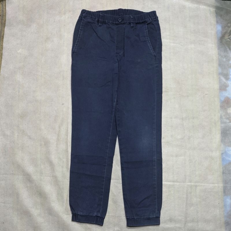 Celana Panjang Relax Chinos Jogger Uniqlo Dark Blue Original Second Preloved