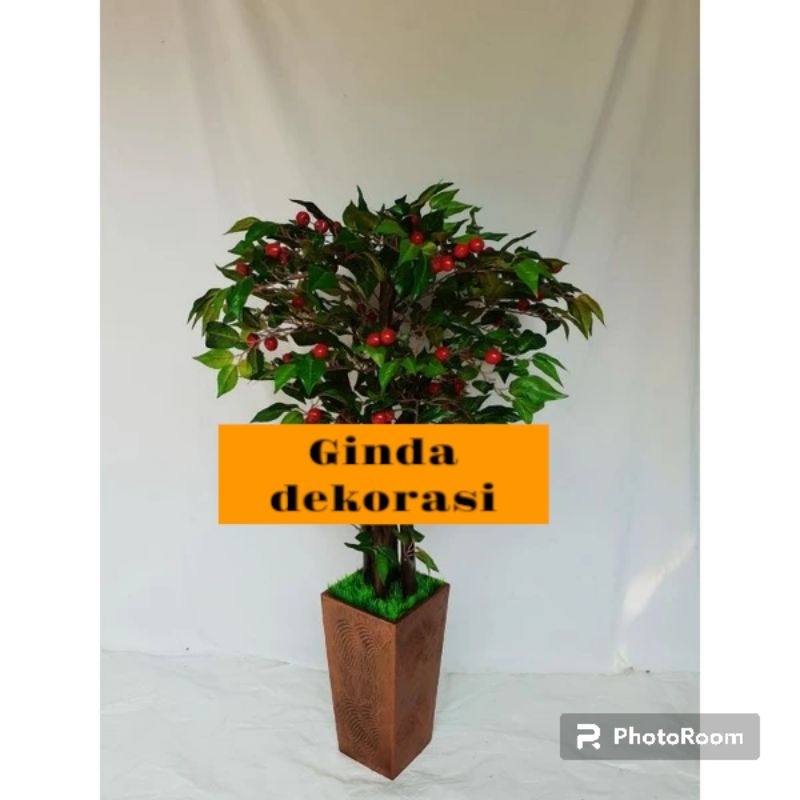 Tanaman Hias Plastik Dekorasi Sudut Ruangan Pohon Apel Artificial 150 Cm
