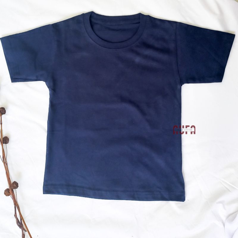 Kaos Polos Anak Biru donker