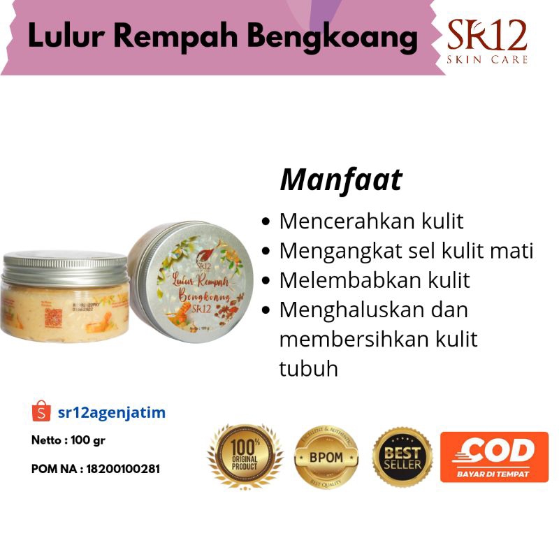 SR12 Lulur Rempah Bengkoang Lulur Pengantin Wangi Melati Mencerahkan Putih Bersih Angkat Sel Kulit M