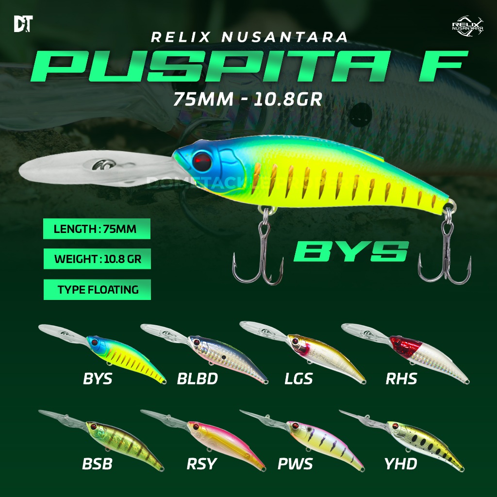 Puspita Relix Nusantara Minnow Lure Pancing Floating 80 Mm 18.8 Gram Umpan Pancing Casting YRC GBS |