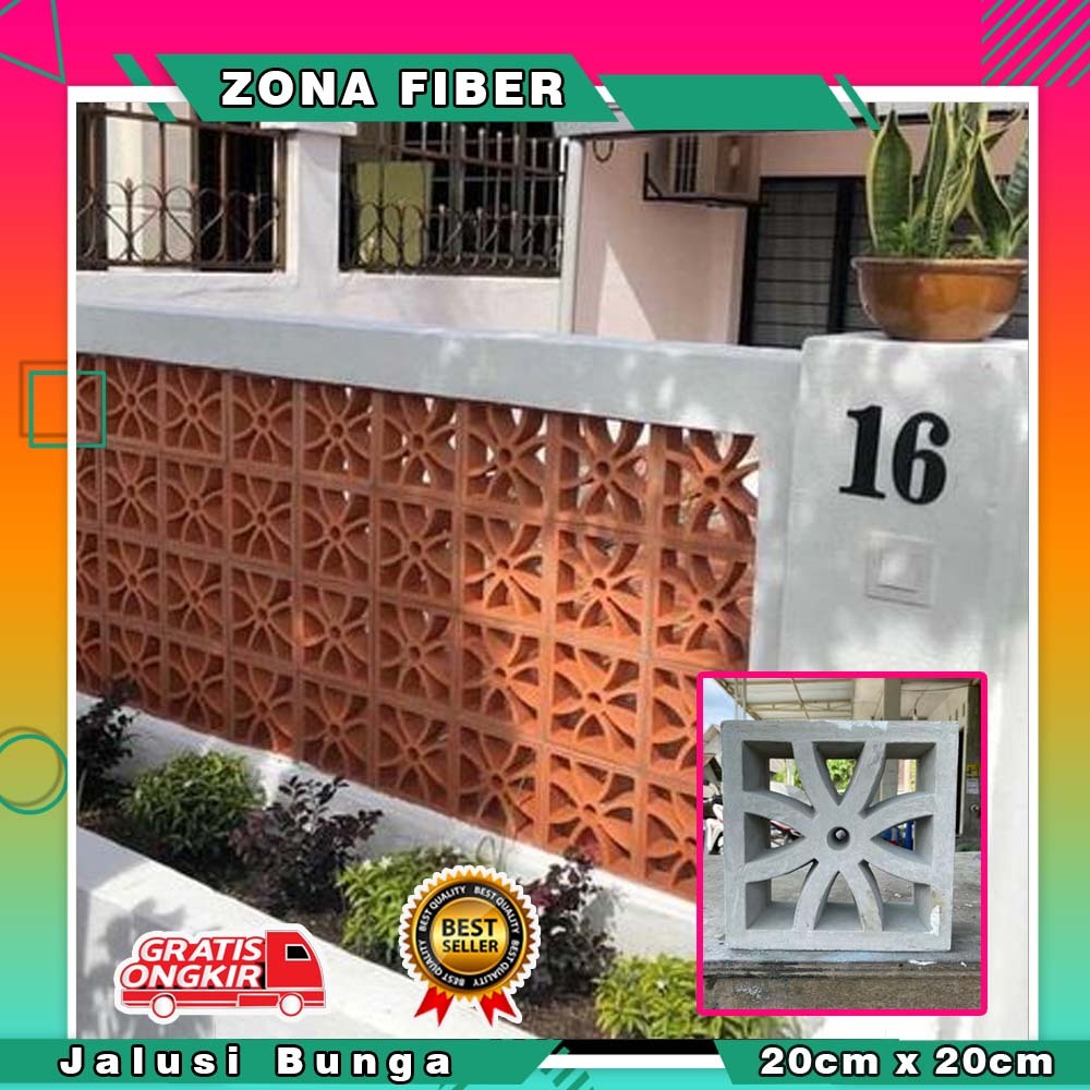 cetakan loster fiber 2 muka, loster dinding,cetakan roster fiber BERGARANSI bunga