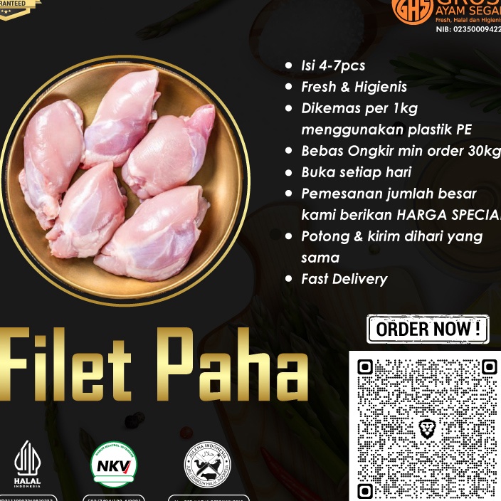 

Terbaru Daging Ayam Paha Fillet Boneless Tanpa Kulit 1Kg