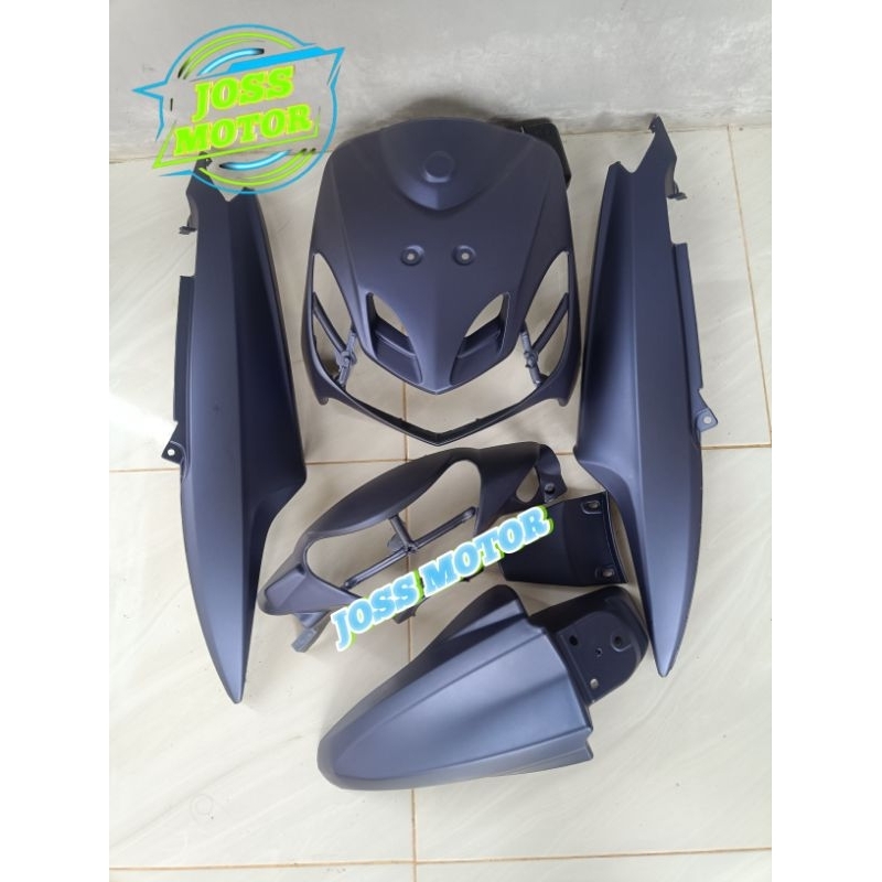 Cover body ful set bodi halus Yamaha Mio smile Mio senyum warna biru mate doff cat custom cat Duco c