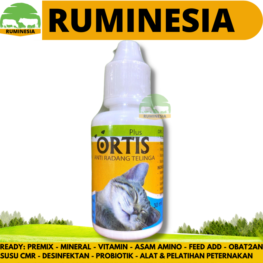 ORTIS CAT 30ML - Obat Telinga Kucing Bengkak Gatal Kutu Earmites - Obat Tetes Telinga Kucing Anjing 