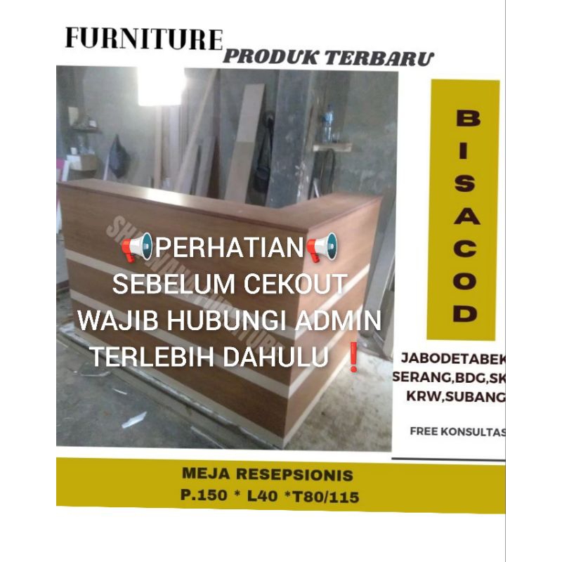MEJA KASIR RESEPSIONIS LAUNDRY KLINIK CAFFE MINIMALIS
