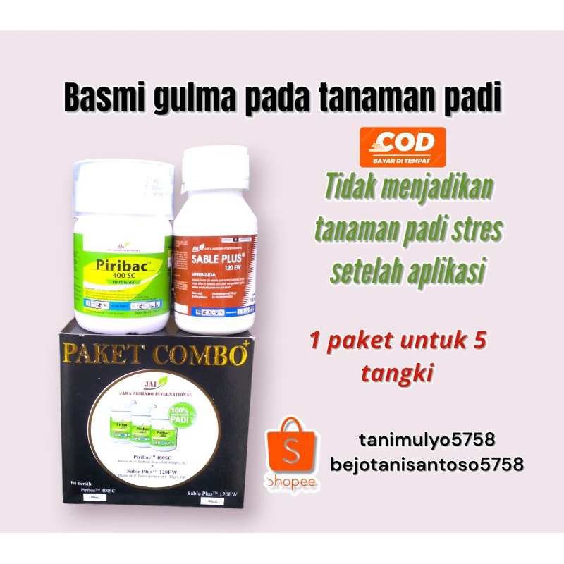 Obat Rumput di Padi PAKET COMBO Obat rumput daun lebar dan daun sempit pada Padi tanpa efek stress p