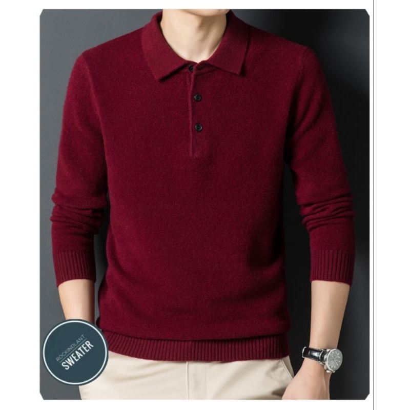 Sweater Zipper Kancing/Sweater Rajut Pria