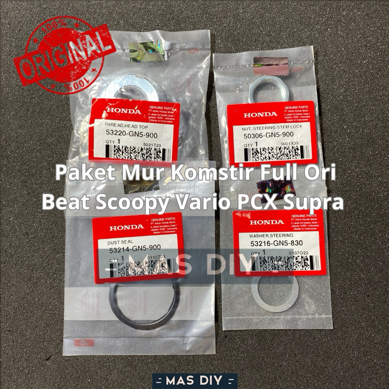 Paket Mur Komstir Race Steering Stem Vario 125 150 160 Stylo Beat Scoopy Genio Supra Revo Grand