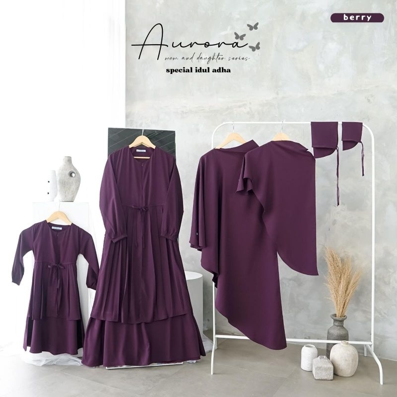 AURORA set gamis Khimar softpad premium