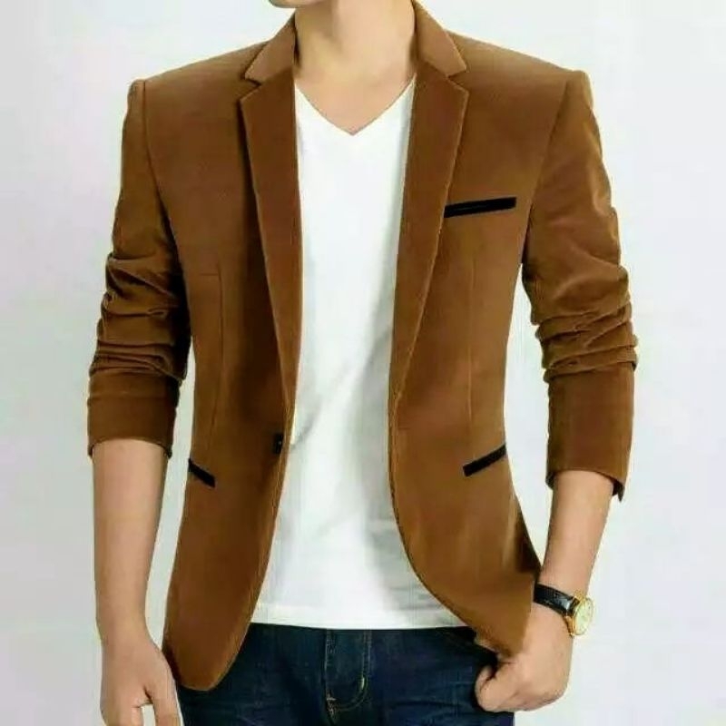 JAS BLAZER COKLAT MUDA TERMURAH