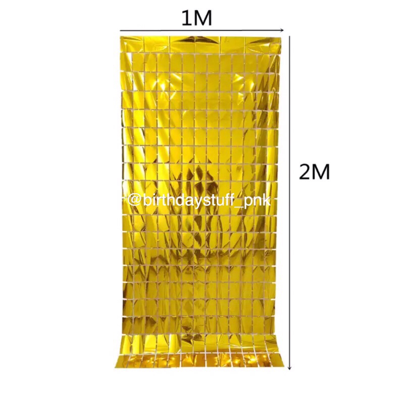 Tirai Foil Metalic / Tirai Foil Kotak / Foil Door Party / Tirai Foil Birthday