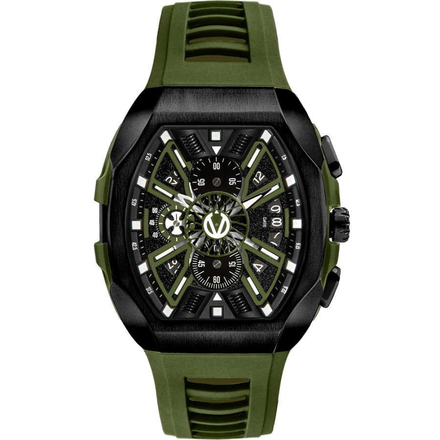 promo 100% asli Jam Tangan Pria Christ Verra CV 12080G-36 BLK/GRN Original Bergaransi Resmi- CV 1208