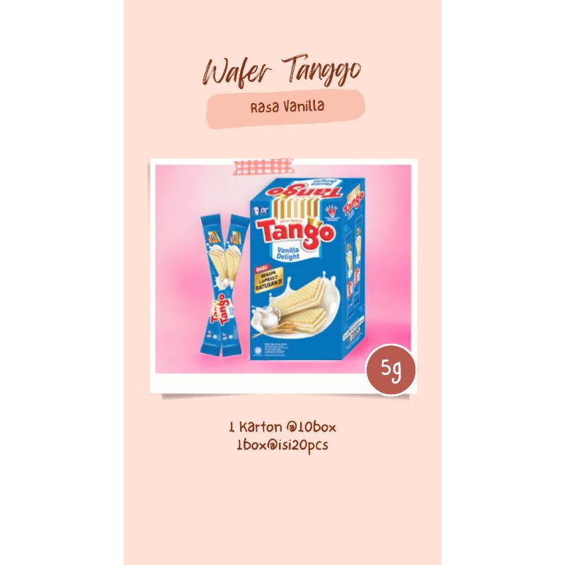 

Wafer Tanggo 5gr All Variant - ( Coklat / Vanilla / Strawberry )