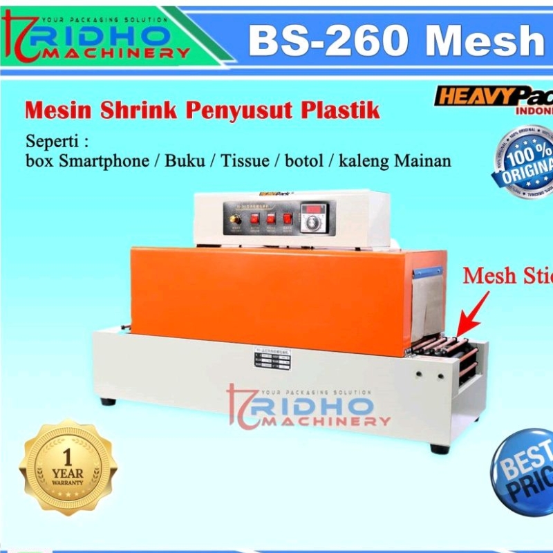 Mesin Shrink HEAVYPACK Shrink Tunnel Mesin Penyusut Plastik BS-260