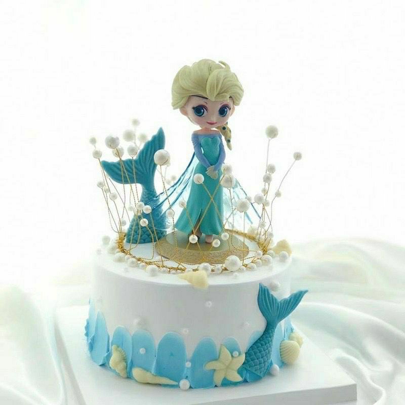 Cake topper boneka princess cinderella belle elsa anna snow white ariel dekorasi kue ulang tahun ult