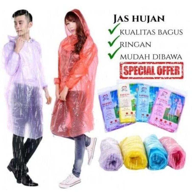 Jas Hujan Mantel Sekali Pakai Plastik