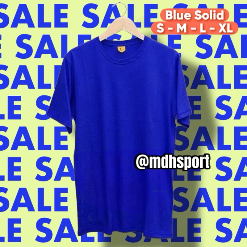 KAOS POLOS COTTON COMBED 30s WARNA BIRU BENHUR BCA