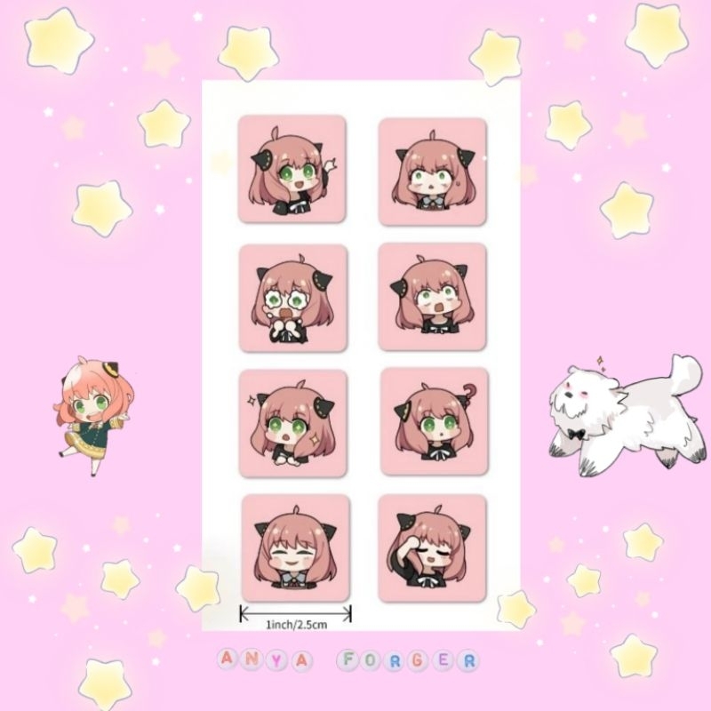 

50pcs/sticker anime spy x family, anya forger untuk dekorasi/deco
