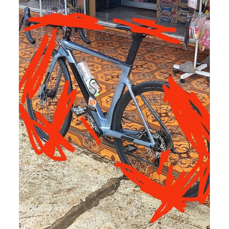 Frame/batangan fork seatpost as TA sepeda  pacific primum carbon/karbon size 47