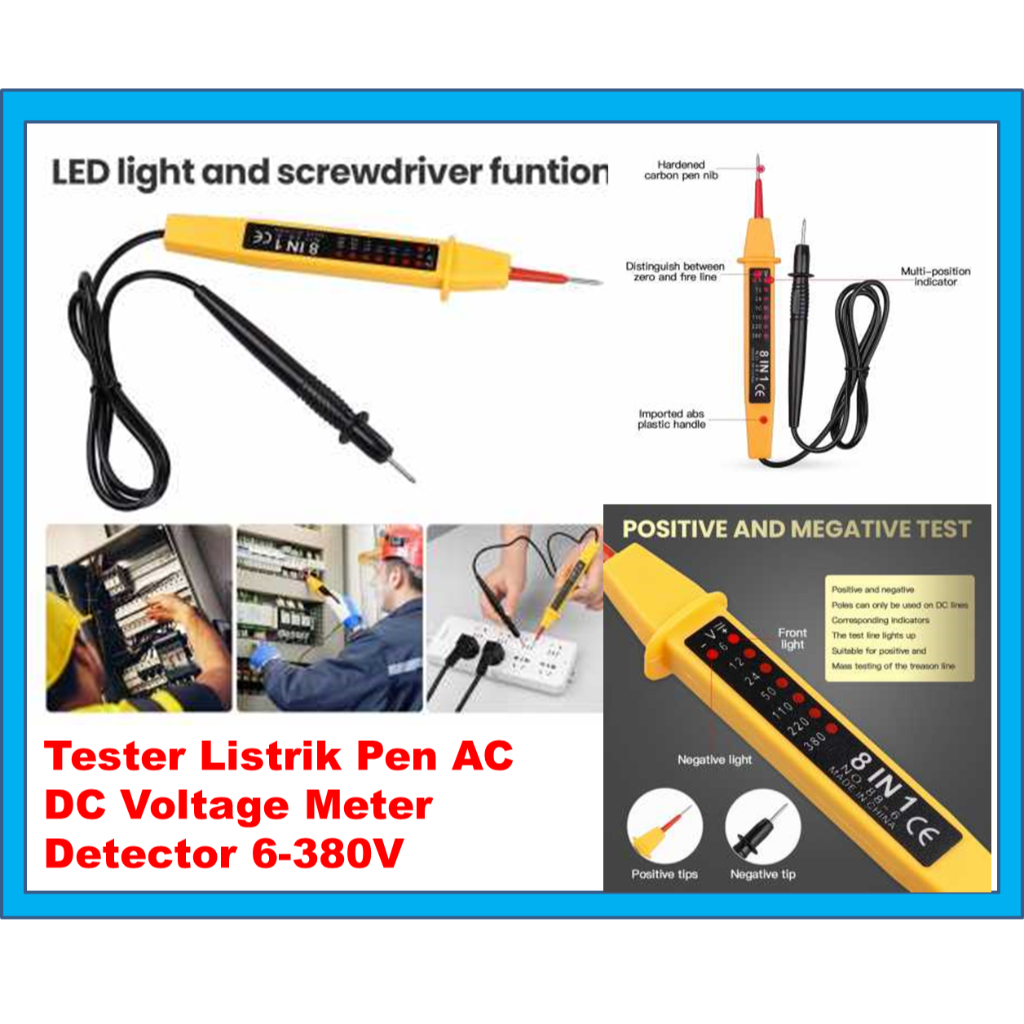 Tespen Detektor Voltase Alat Cek Arus Listrik Voltage Alert detector/Tespen Detektor Voltase 6-380V 