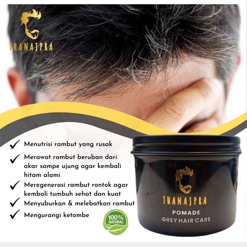 Minyak Rambut Pria Pomade Thanajpra Oil Based 150gr Untuk Rambut Kering Agar Terlihat Basah dan Klim