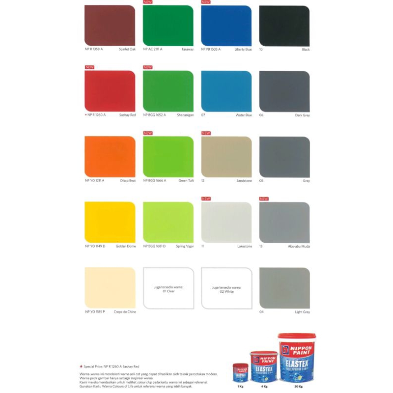Cat pelapis Anti bocor/waterproofing. ELASTEX Nippon Paint 3 in 1