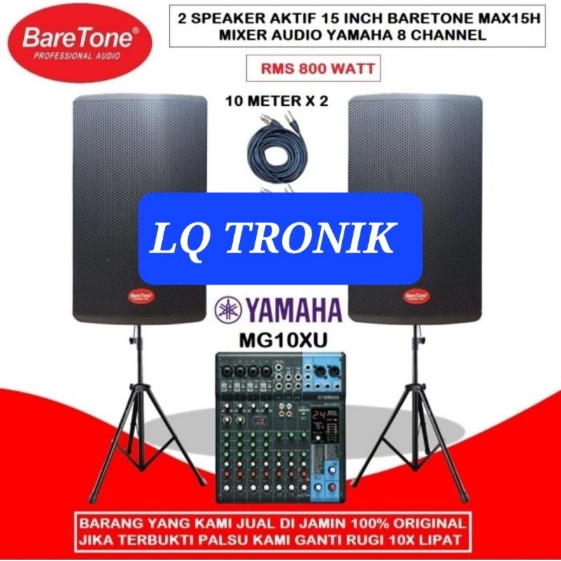 PAKET SOUND SYSTEM OUTDOOR HAJATAN SPEAKER AKTIF 15 INCH MIXER AUDIO YAMAHA ORIGINAL