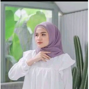 JILBAB TERMURAH Krudung Hijab Segi Empat Ungu / Krudung segi empat Purple
