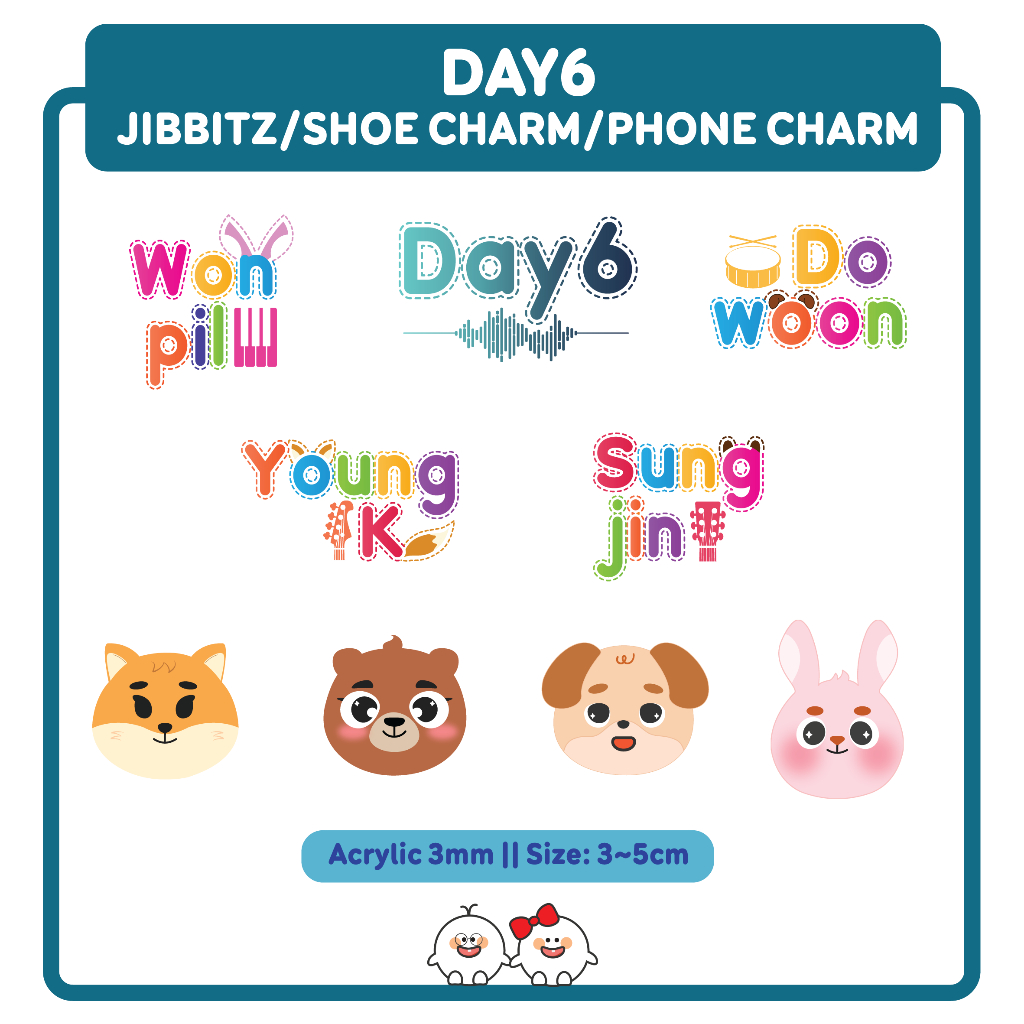 Day6 Jibbitz/Shoe Charm/Phone Charm
