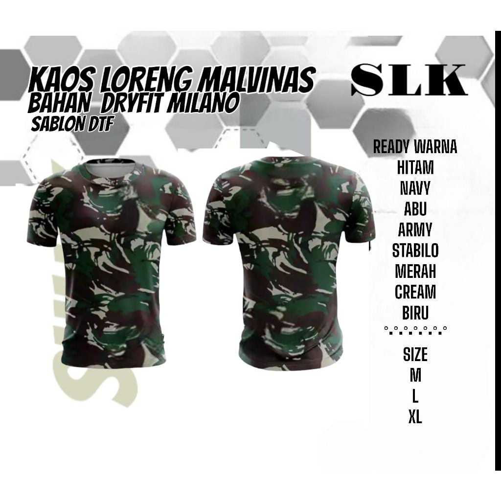 Kaos Jersey Loreng Malvias / kaos Jersey Loreng / bahan Dryfit MIlano
