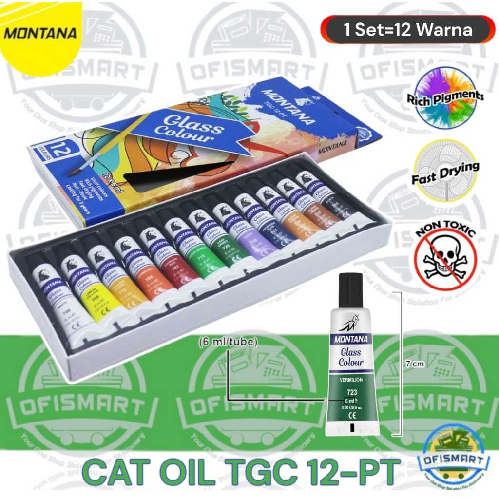 

Montana Glass Color Cat Akrilik TGC-12 PT | @1Set=12Warna