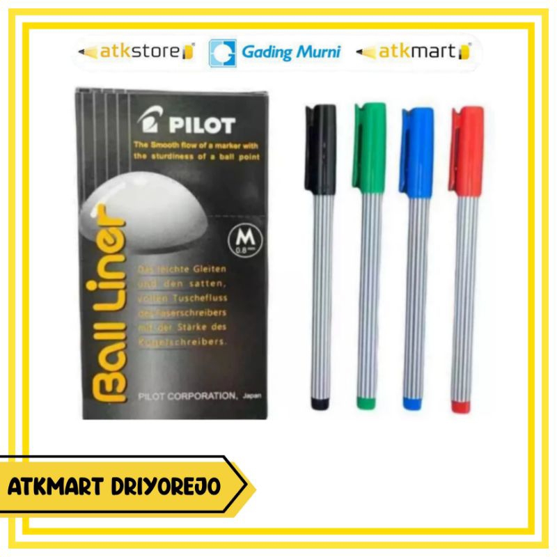 

PILOT BALLPOINT BALLINER BL-5M MEDIUM 0.8MM - PULPEN TANDA TANGAN HITAM, BIRU, MERAH, HIJAU - BULPEN - PULPEN