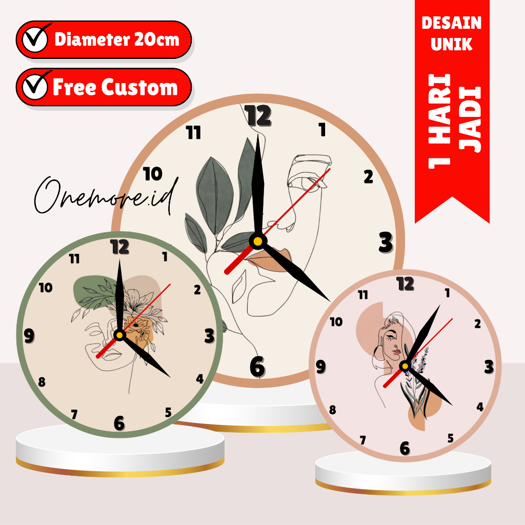 Jam Dinding Aesthetic Hiasan Rumah Wallclock Dekorasi Kamar Dekorasi Dinding - ONEMORE