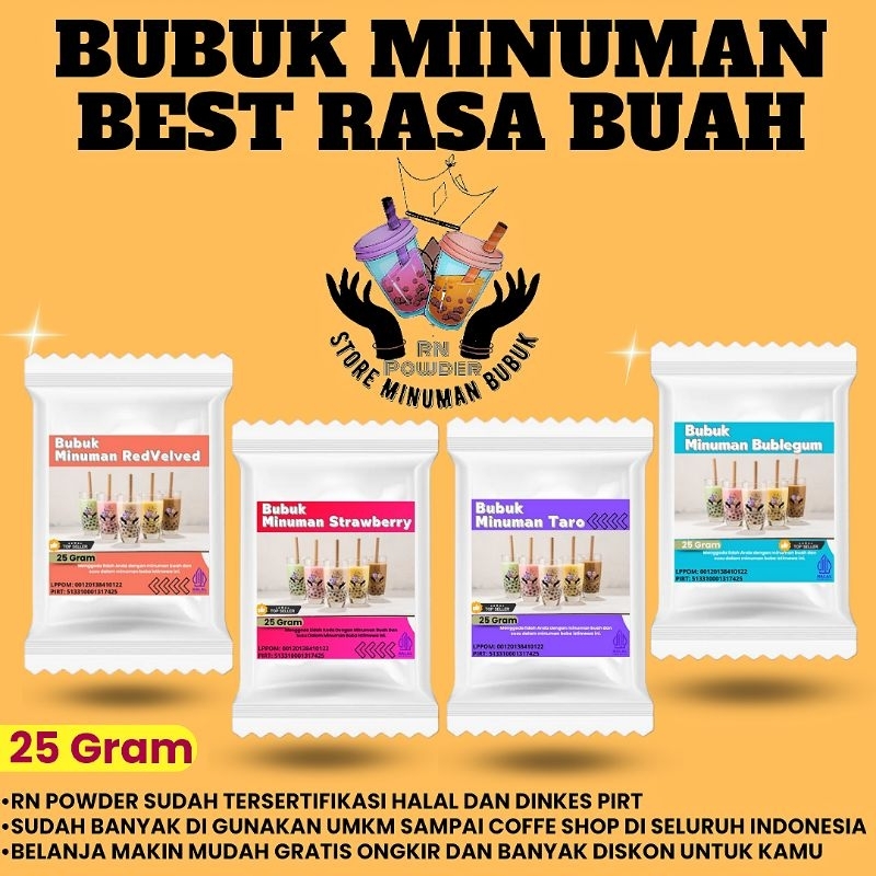 

Serbuk Minuman sachet 25gr Bubuk Minuman Kekinian Powder Drink Minuman Bubuk Premium