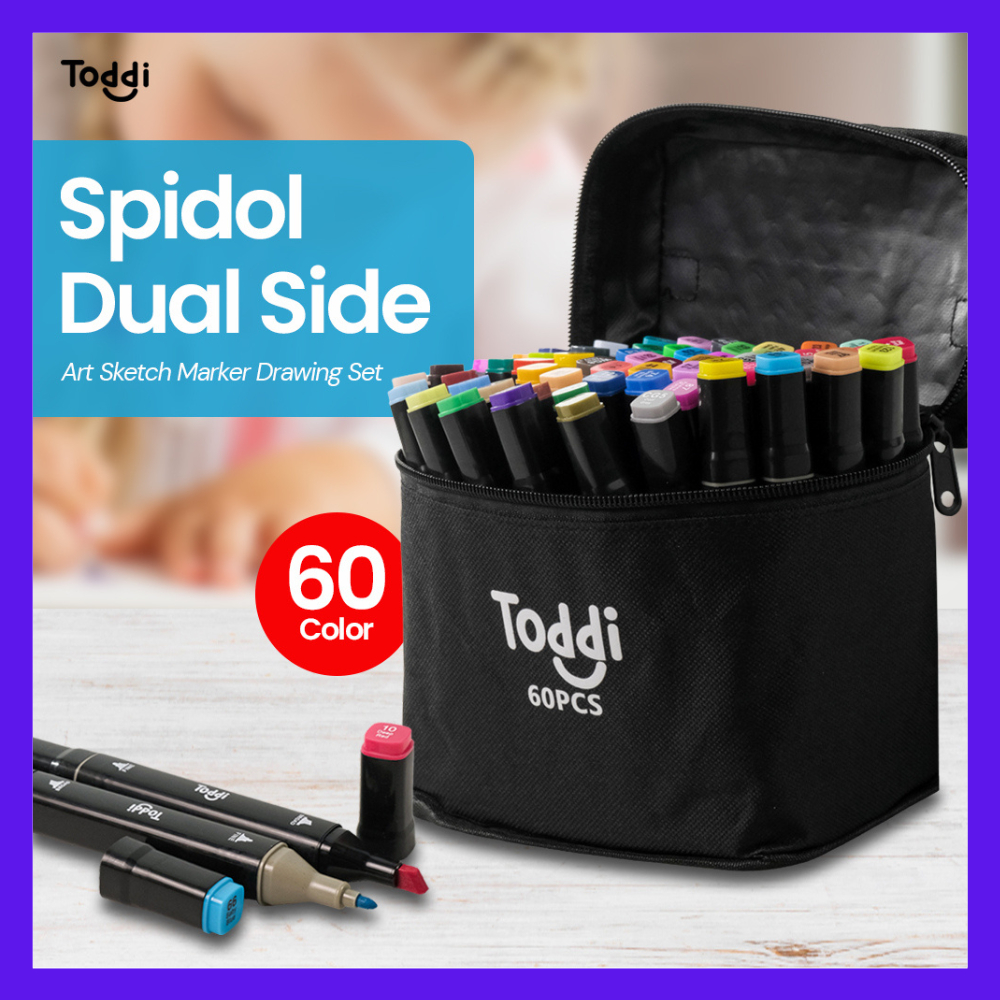 

Stabilo Spidol Warna Sketsa Umum Dua Sisi Kepala Tulis Luas dan Halus Double Headed General Touch Marker Pen Animation Set / Spidol Warna Stabilo Touch Toddi 60 Warna Dual Side Fine Art Brush Pen Animation Marker Set Sketsa