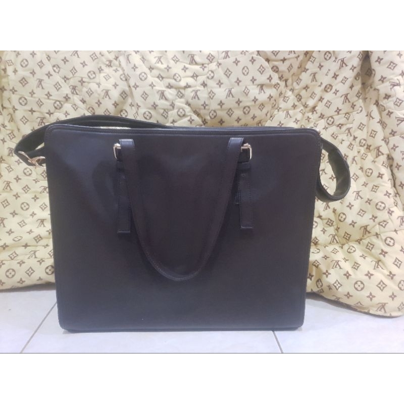 (Preloved) Tas Laptop Kulit Coklat Tua