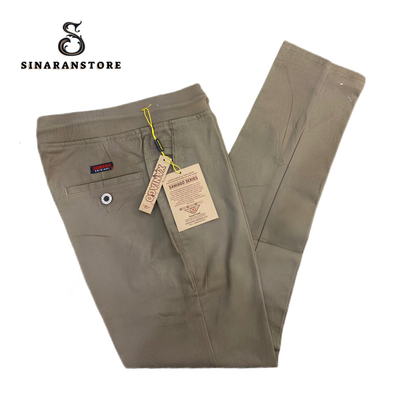 Celana Chino Pria Pinggang Karet 33-38 Xaniago Original