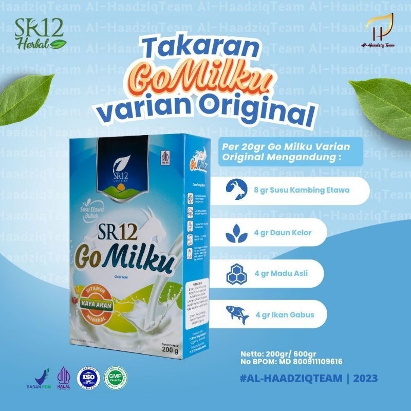 

200 gram Susu Kambing Etawa SR 12 GoMilku rasa original - SR12 Go Milku 200gr rasa ori susu bubuk etawa , daun kelor , ekstrak ikan gabus dan madu