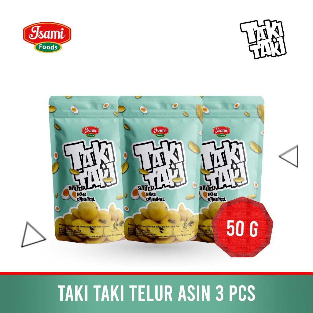 

Cemilan Enak Taki Taki Salted Egg Original 50 gr x 3 pcs