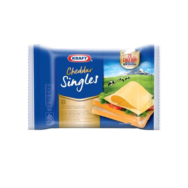 

Keju Kraft Singles 8 Slice 120g / Keju Kraft Singles 8 Lembar / Keju Slice isi 8 / Keju Kraft Tinggi Kalsium / Keju untuk burger dan camilan / Camilan Sehat / Camilan Tinggi Kalsium