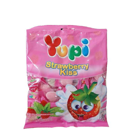 

Permen Yupi Strawberry Kiss 110gr