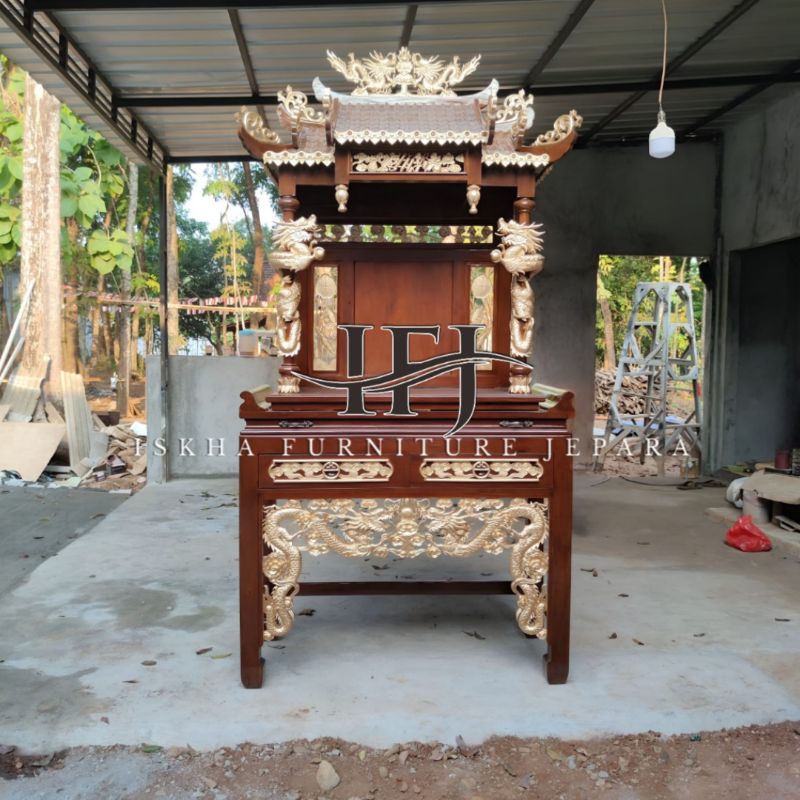 MEJA ALTAR UKIR NAGA_ MEJA SEMBAYANG CINA_MEJA SEMBAYANG UKIR JEPARA