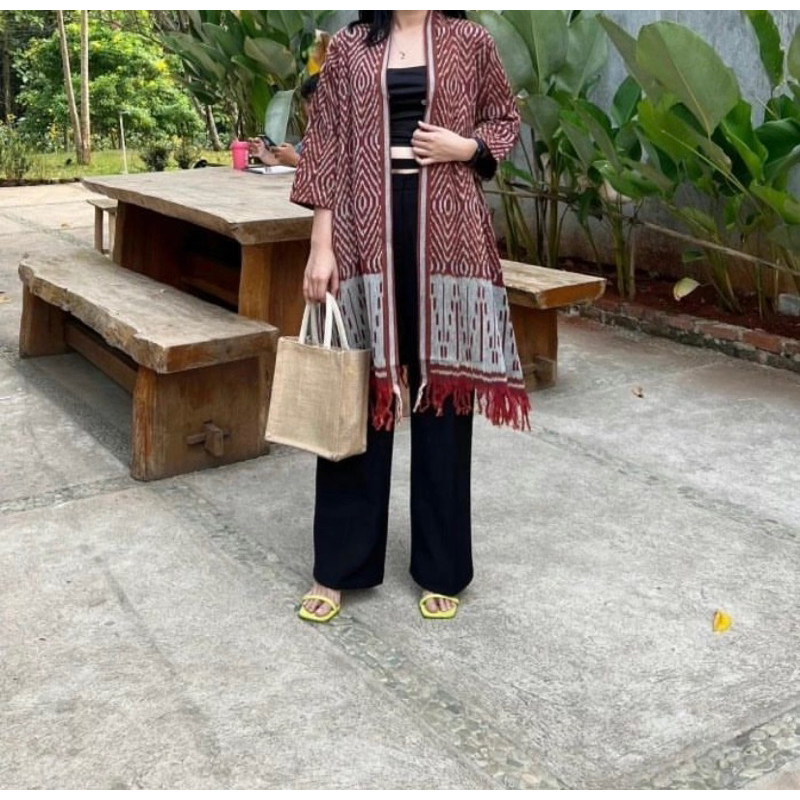 Blazer casual wanita tenun  jepara