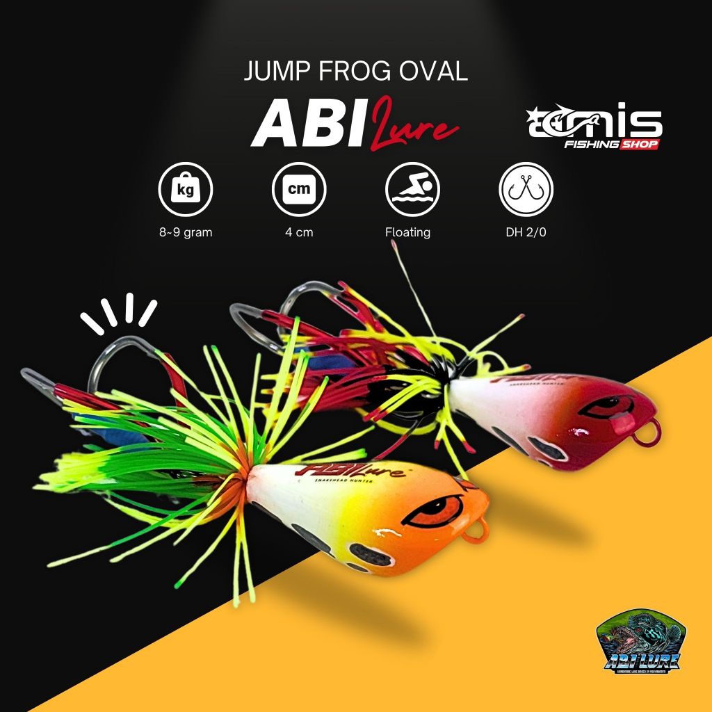 Jump Frog Oval Abi Lure Umpan Casting Gabus Killer Kayu